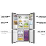 ⁦HRF4560FW מקרר מקפיא תחתון - זכוכית לבנה מבית Haier⁩ – תמונה ⁦3⁩