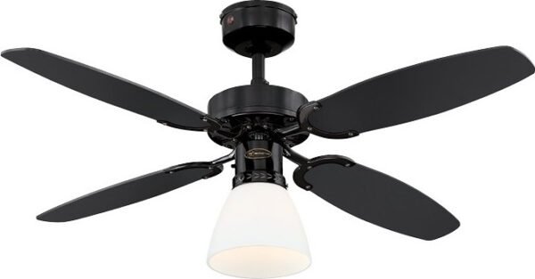 ⁦Capitol מאוורר תקרה "42 כולל שלט ובית נורה שחור/דובדבן מבית Westinghouse⁩ – תמונה ⁦1⁩