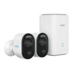 ARGUS 3E 3MP ערכת 2 מצלמות אבטחה HD ומערכת HOME HUB להקלטה מקומית מבית REOLINK