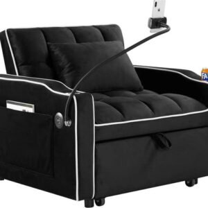 כורסת קטיפה Lazio עם טעינת USB