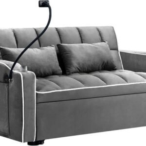 ספה נפתחת למיטה זוגית LAZIO-2 (אפור כהה)