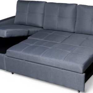 ספה פינתית עם ארגז מצעים Modena (אפור כהה)