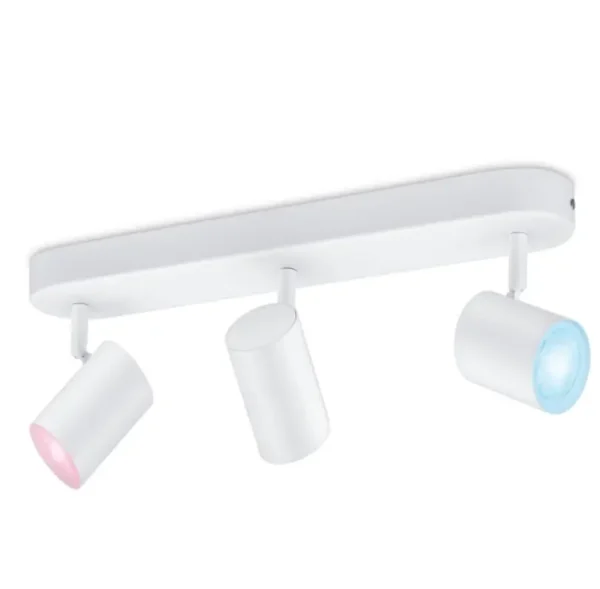 ⁦smart-spots גוף תאורה חכם לתקרה עם 3 ספוטים מתכווננים עם תאורת RGB מבית WiZ - לבן⁩ – תמונה ⁦1⁩
