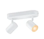 smart Spots 2x5W BW 22-65K RGB גוף תאורה כפול חכם עם ראש ספוט מתכוונן צבעוני מבית WIZ - לבן