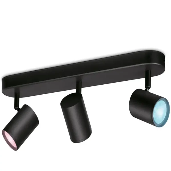 ⁦smart-spots-3x5w-bw-22-65k-rgb גוף תאורה חכם לתקרה עם 3 ספוטים מתכווננים עם תאורת RGB מבית WiZ⁩ – תמונה ⁦1⁩