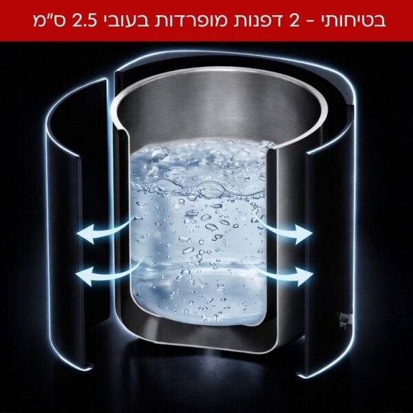 ⁦NR-706 מיחם הפלא 6 ליטר 30 כוסות צבע כסוף מבית UNIVERSE⁩ – תמונה ⁦3⁩