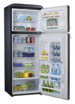 ⁦MBR-440FF-BLK מקרר מקפיא עליון 340 ליטר מבית MONT BLANC - צבע שחור רטרו⁩ – תמונה ⁦3⁩
