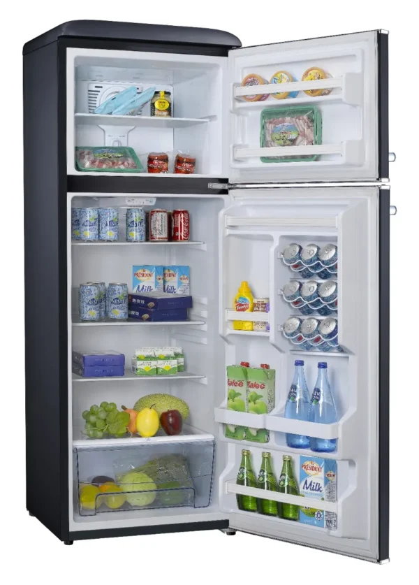 ⁦MBR-440FF-BLK מקרר מקפיא עליון 340 ליטר מבית MONT BLANC - צבע שחור רטרו⁩ – תמונה ⁦3⁩