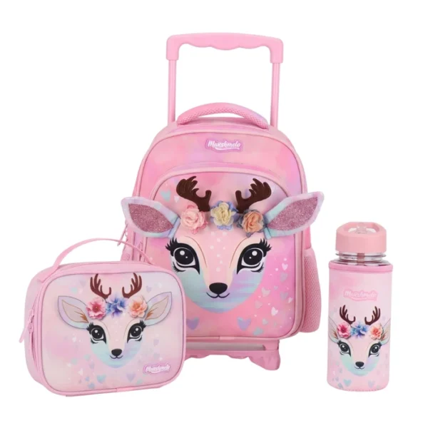 5_1_Dreamland_Trolly_set_Marshmelo_77549 איילה פרחונית מסדרת Dreamland Trolly set סט תיק גן עם טרולי מובנה 5 ב 1 מבית Marshmelo – תמונה 1