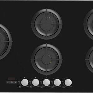 כיריים גז 5 להבות - 90 ס"מ Midea מידאה 90GH503 זכוכית שחורה