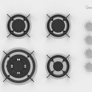כיריים גז - 4 להבות Midea מידאה 60GL403-W זכוכית לבנה