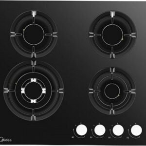 כיריים גז - 4 להבות Midea מידאה Defendi 60GH503-B זכוכית שחורה