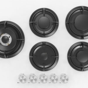 כיריים גז זכוכית 5 להבות - 75 ס״מ Midea מידאה Defendi 75GP503-W זכוכית לבנה