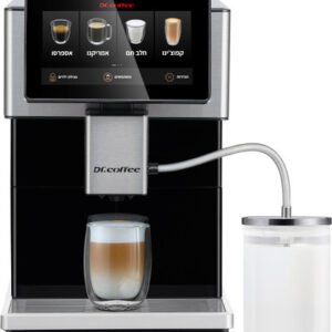 מכונת קפה אוטומטית כולל מסך מגע בעברית ומקציף חלב מובנה Dr. Coffee ד"ר קפה H3 שחור