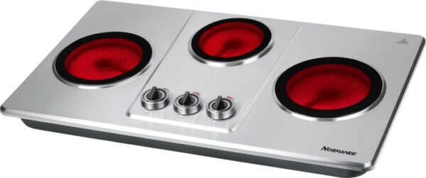 ⁦כיריים קרמיות 3 מוקדי בישול Normande נורמנדה ND-3505 נירוסטה⁩ – תמונה ⁦1⁩