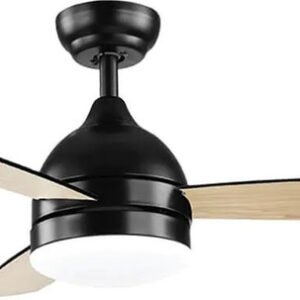 מאוורר תקרה 42" כולל שלט, אפליקציה ותאורה מובנית Semicom 25W סמיקום LULU SMART 42 - שחור/עץ