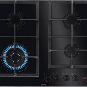 כיריים גז 60 ס"מ AEG HKB64341NB זכוכית שחורה