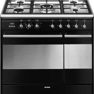 תנור דו תאי משולב כיריים 90 ס''מ מבית SMEG סמאג דגם SCB92