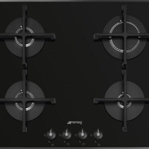 כיריים גז - 4 להבות Smeg סמג Linea PV164B3 זכוכית שחורה