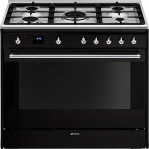 תנור משולב כיריים גז - 5 להבות Smeg סמג SSA91MABL2 שחור