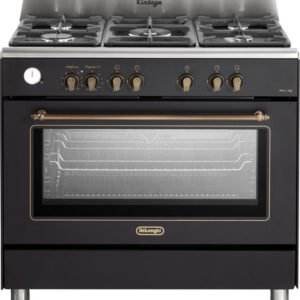 תנור משולב כיריים גז - 5 להבות Delonghi דלונגי PEMA965C-IL שחור