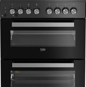 תנור אפייה דו תאי משולב כיריים גז 4 להבות Beko בקו KFDM62120 - שחור