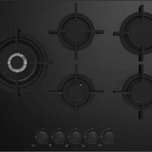 כיריים גז - 5 להבות Beko בקו HILL75222S זכוכית שחורה להבה צדדית