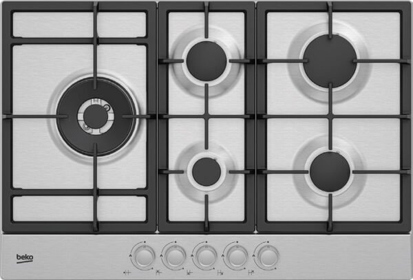 ⁦כיריים גז נירוסטה - 5 להבות Beko בקו HIAL752205SX⁩ – תמונה ⁦1⁩