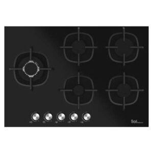 כיריים גז 75 ס"מ זכוכית שחורה SOL FQ7GSW-874 סול
