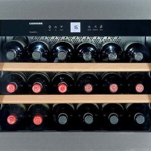 מקרר יין בנוי 45 גובה 18 בקבוקים מבית LIEBHERR ליבהר גימור נירוסטה דגם WKEES553