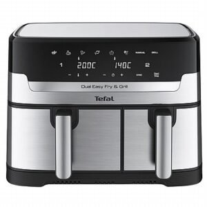 סיר גריל חשמלי דיגיטלי דו תאי ללא שמן 8.3 ליטר Tefal טפאל Dual Easy Fry & Grill EY905D40 במלאי