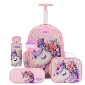 יוניקורן Dreamland Deluxe מארז תיק אורתופדי 9 ב 1 כולל עגלה מבית Marshmelo