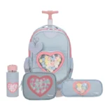 לב שקוף Dreamland Deluxe סט 9 ב 1 תיק בית ספר כולל עגלת טרולי מבית Marshmelo