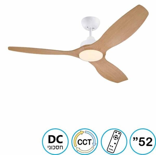 ⁦מאוורר תקרה Montana 52" CCT 73197-2848 עם שלט Westinghouse תאורה 28W ניתנת לעימעום במלאי⁩ – תמונה ⁦1⁩