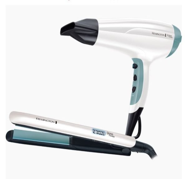 S8500PG-600x575 S8500GP סט מחליק ומייבש שיער Shine Therapy מבית remington – תמונה 1