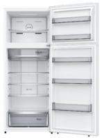מקרר Fujicom FJ-NF570WE לבן 404 ליטר – מבט פנימי עם דלתות פתוחות