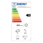 ⁦6475 MDWTT0602F(W)-W-IL מדיח כלים על השיש 7 תוכניות מבית Midea⁩ – תמונה ⁦3⁩