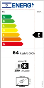 ⁦55C7L טלוויזיה חכמה "55 4K Premium SQD-Mini LED Google TV מבית TCL⁩ – תמונה ⁦3⁩