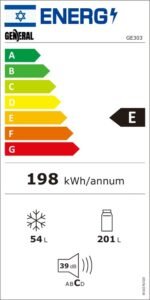⁦GE303IX מקרר מקפיא עליון 248 ליטר - נירוסטה מבית General⁩ – תמונה ⁦2⁩