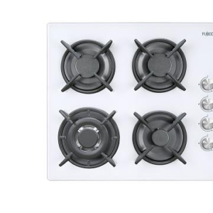 כיריים גז 4 מבערים 60 סמ FJ GHG755W זכוכית לבנה פוגיקום FUJICOM