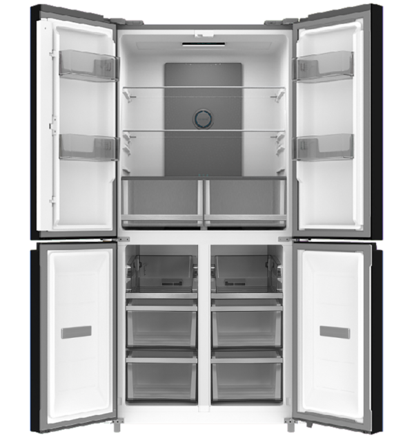 ⁦FJ-NF515W מקרר 4 דלתות זכוכית לבנה מבית Fujicom⁩ – תמונה ⁦2⁩
