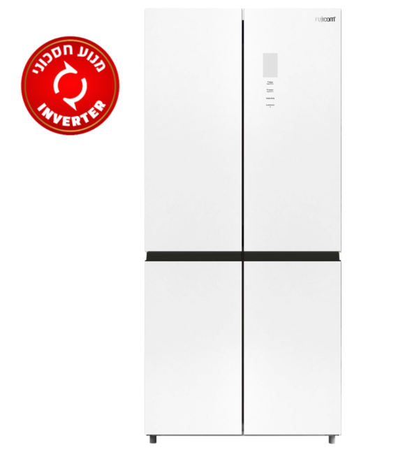 ⁦FJ-NF515W מקרר 4 דלתות זכוכית לבנה מבית Fujicom⁩ – תמונה ⁦1⁩