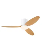 48" CARLA מאוורר תקרה עם מנוע DC כולל שלט+תאורה 28W - לבן בשילוב עץ אלון מבית WESTINGHOUSE