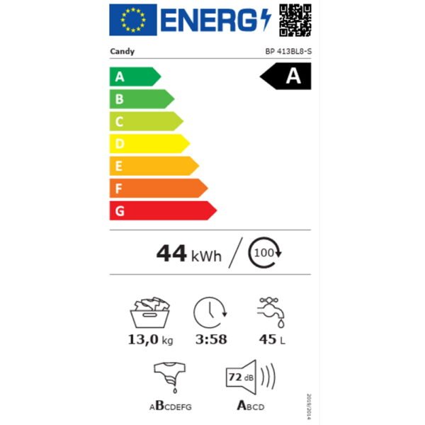 ⁦מכונת כביסה פתח חזית - 13 ק"ג Candy BP 413BL8-S⁩ – תמונה ⁦4⁩